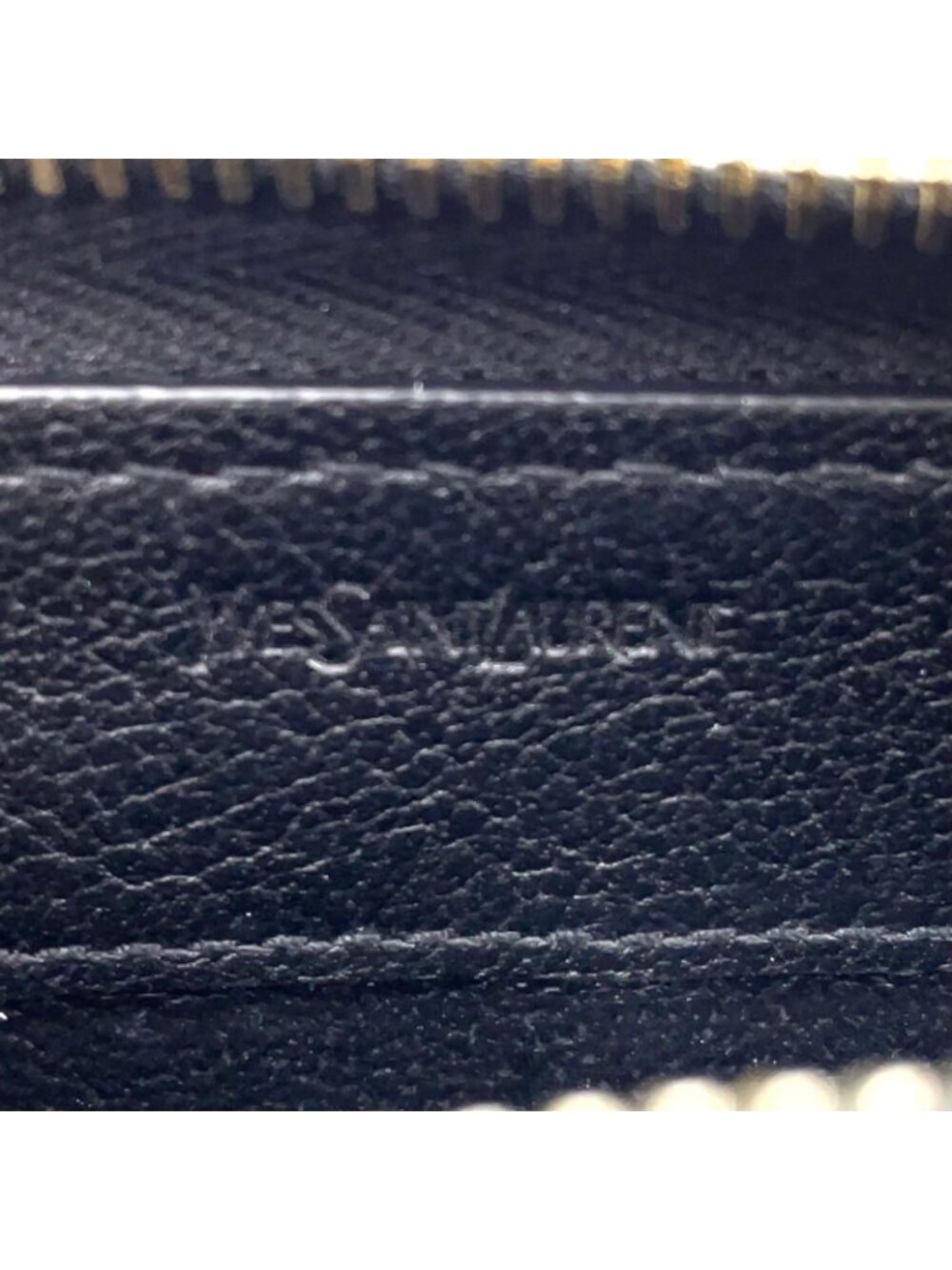 Saint Laurent YSL Logo Bel de Jour Zip Around Leather Black Wallet Gold - Picture 4 of 15
